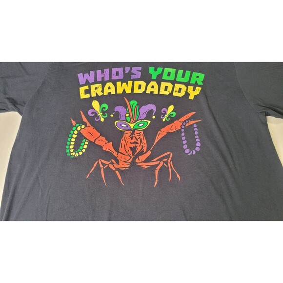 Whos Your Crawdaddy Crawfish Jester‎ Beads Funny Mardi Gras Unisex T-shirt 3X - Picture 6 of 13